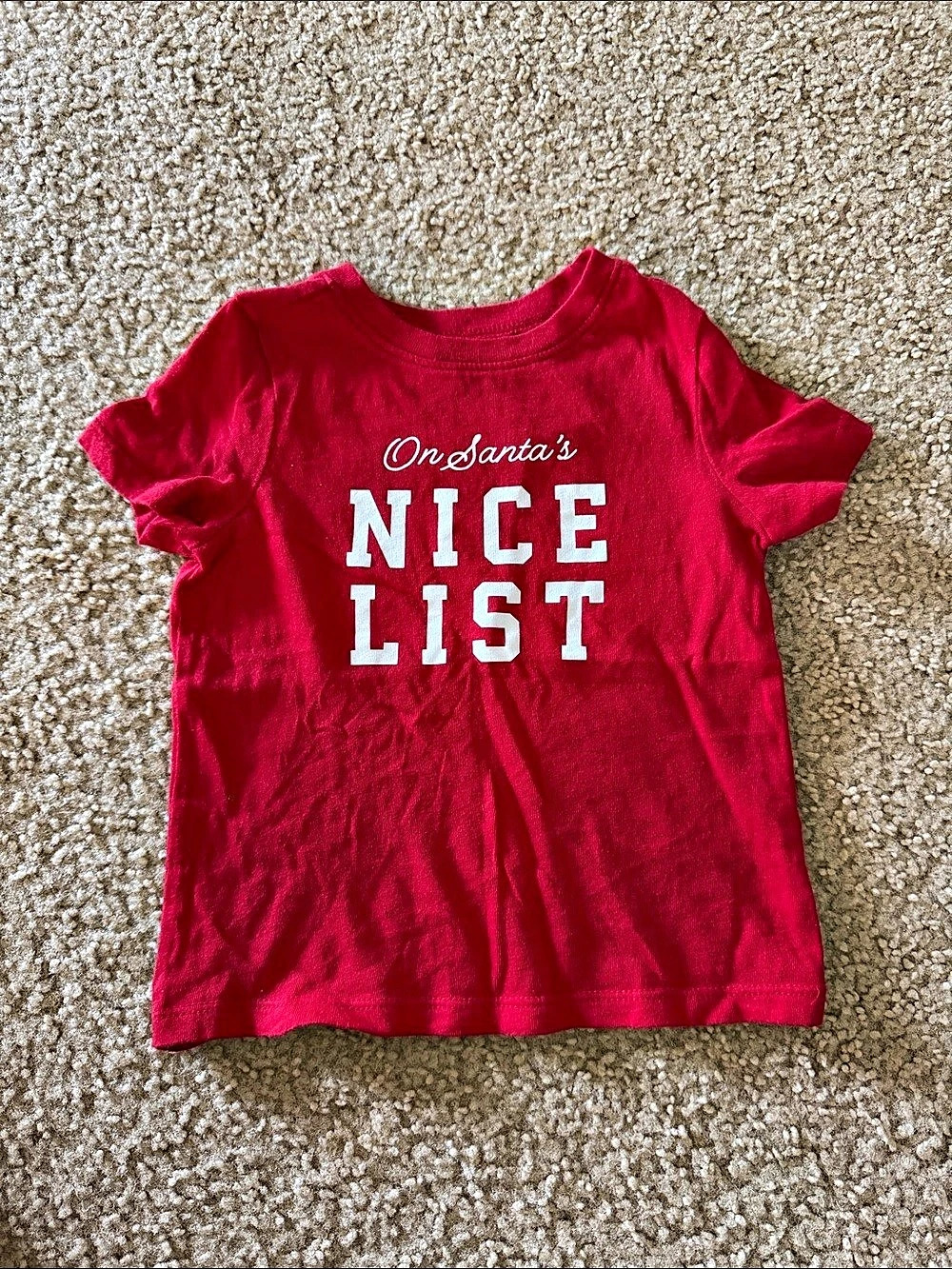 Old Navy On Santa's Nice List Graphic T-Shirt Red 18-24M